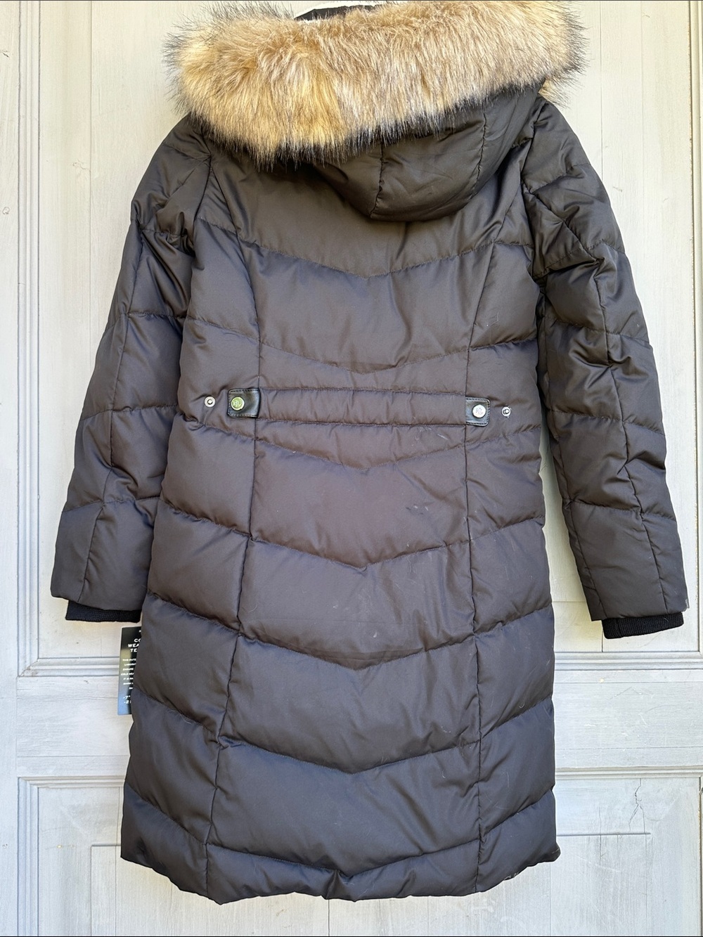 Ralph Lauren Women's Black Quilted Down Coat with Faux Fur Trim Hood - Picture 6 of 16